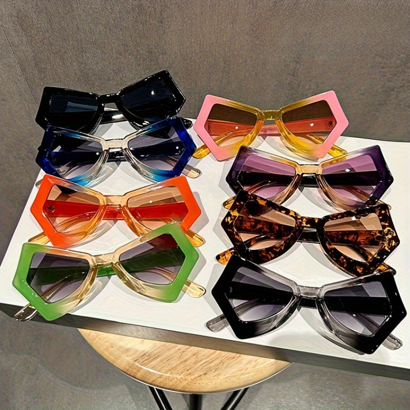 NWOT Y2K Oversized Cat Eye Sunglasses for Women Men - Jelly Color Block Futurist y2k cat eye futuristic fashion glasses protection - Temu main image 2