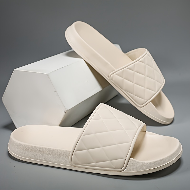 mens lightweight eva slip on slippers arch support anti slip sole cushion   slip on sandals for indoor outdoor beach   slip on closure large size   ideal for mens everyday formal use indoor footwear diamondpattern design durable pvc sole Product details 2