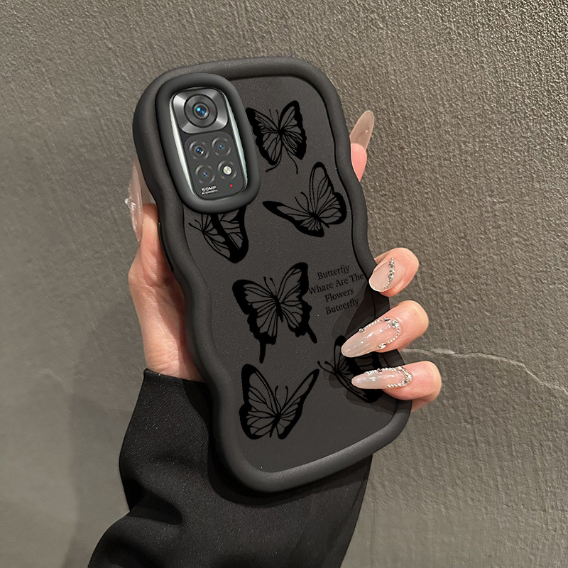 TEMU Phone Case - Wavy-shaped Shockproof Phone Case For Xiaomi Redmi Note10/ Max/ /note11/11t/11pro 4g 5g Comfortable To Hold, Featuring Luxurious
