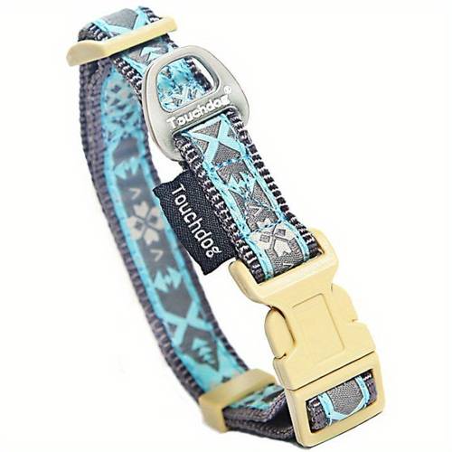 shape patterned tough stitched embroidered collar and leash