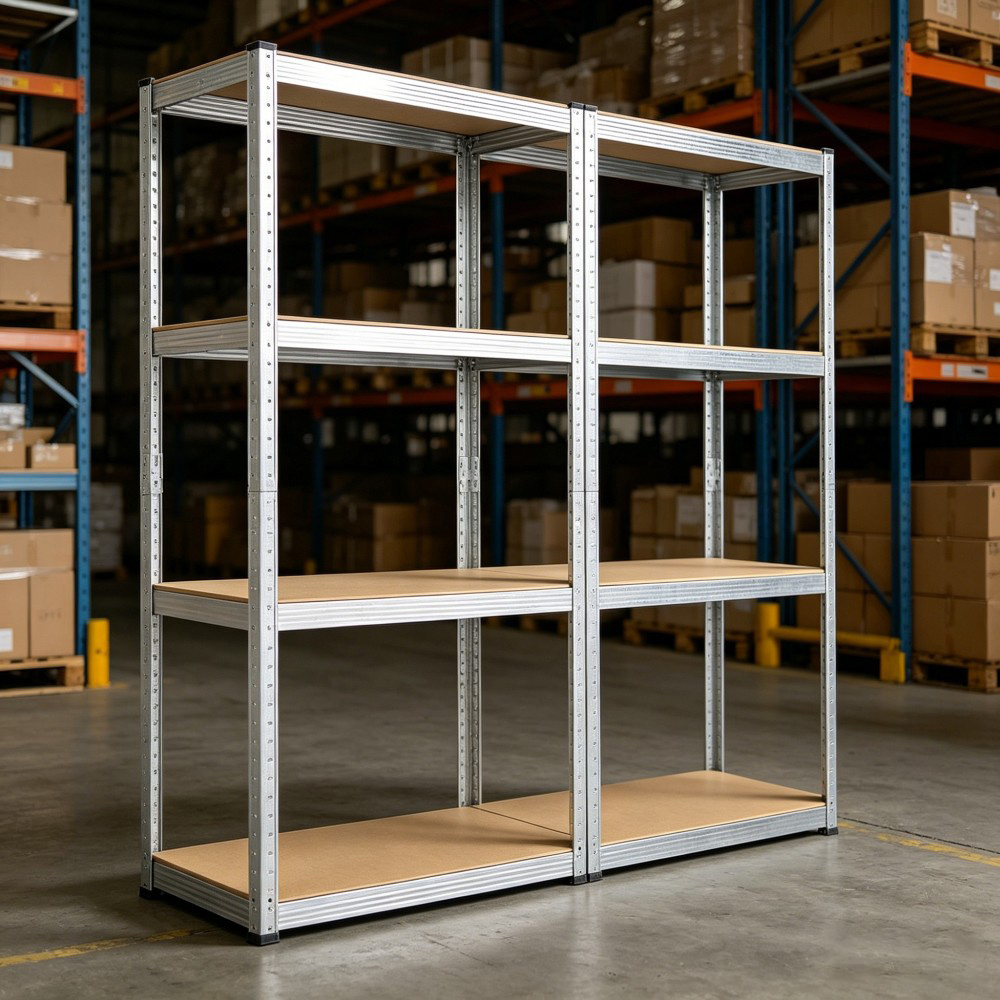 2pcs Heavy Duty Boltless Shelf Unit - 640kg Load Per Level Suitable For,,, Commercial Shelving, Assembly Rack With Wide Base, No Installation Required (8 Shelves), Standing Shelf