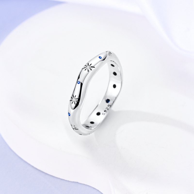 Women's Galaxy Ring in 925 Silver, Statement Design Gift