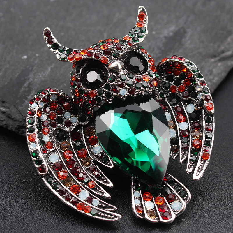 1pc vintage   brooch with rhinestones elegant irregular shaped brooch pin for fashion accessory details 2