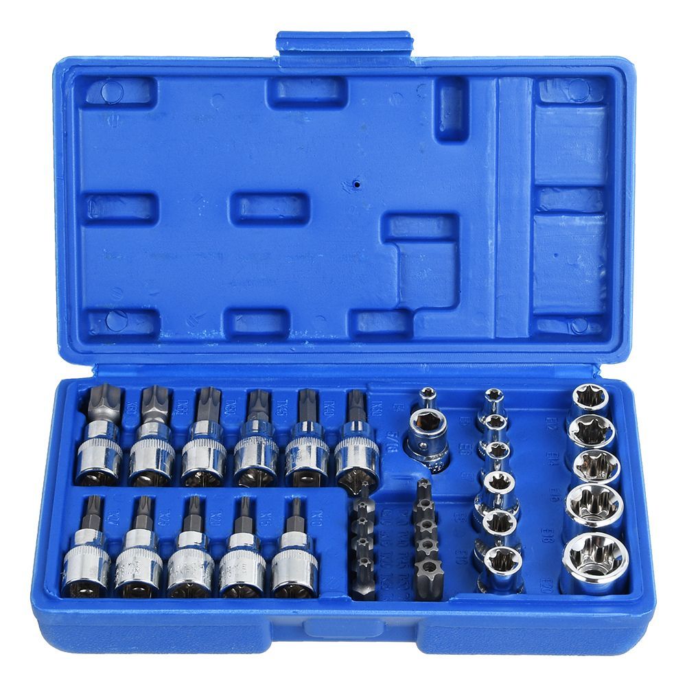34pcs External Torx Socket Set E4-e20 Nuts Set With Storage Box