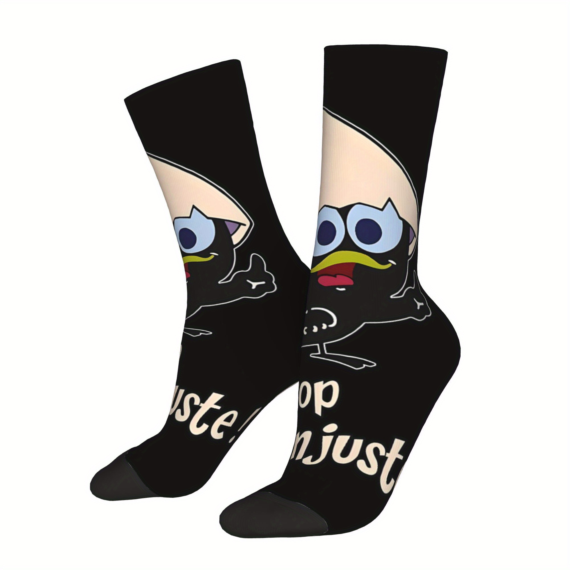TEMU A With An Eggshell On Its Head Sock Printed For Man Polyester2d Print Design