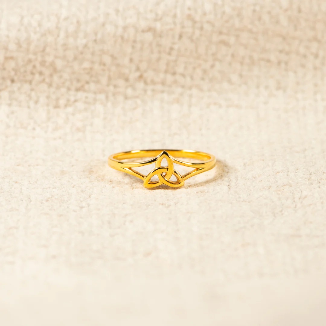 Women's Celtic Knot Adjustable Ring, Elegant Retro Design