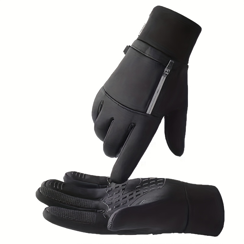 Men'S & Women'S Winter Cycling Gloves - Windproof Thermal Skiing, Running, Fishing, Snowboarding, Hiking - Full-Hand Coverage with Zipper Closure - Cold Weather