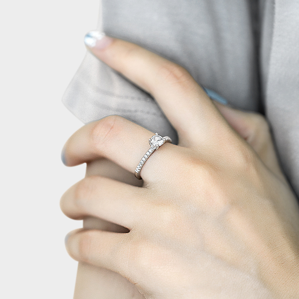 Men's S925 Moissanite Beaded Trim Eternity Ring, Trendy Statement Accessory