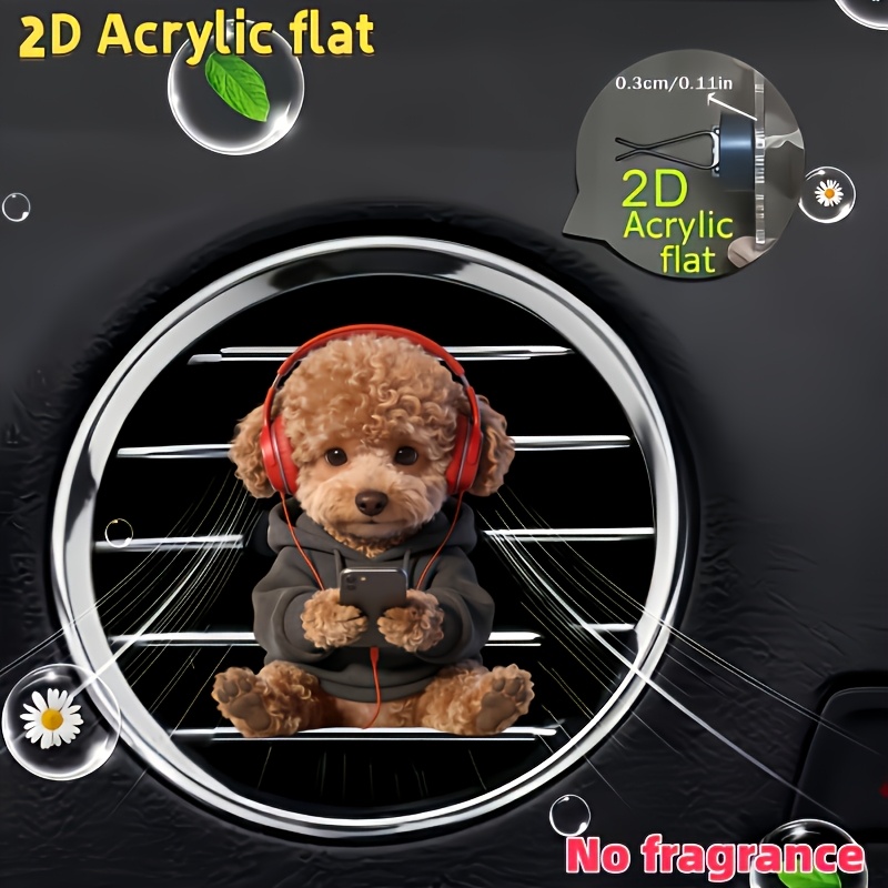 TEMU 2d Flat, 1pc Playing With Phone Pattern Car Air Vent Decoration Clip, Air Freshener Diffuser, "no Scent Source", Equipped With Odorless Sponge,