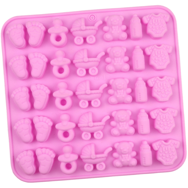 35- Baby Theme Shaped Chocolate Silicone Mold, Suitable For Diy , Jelly Pudding, Candy Molds, Cake Baking Decoration Molds