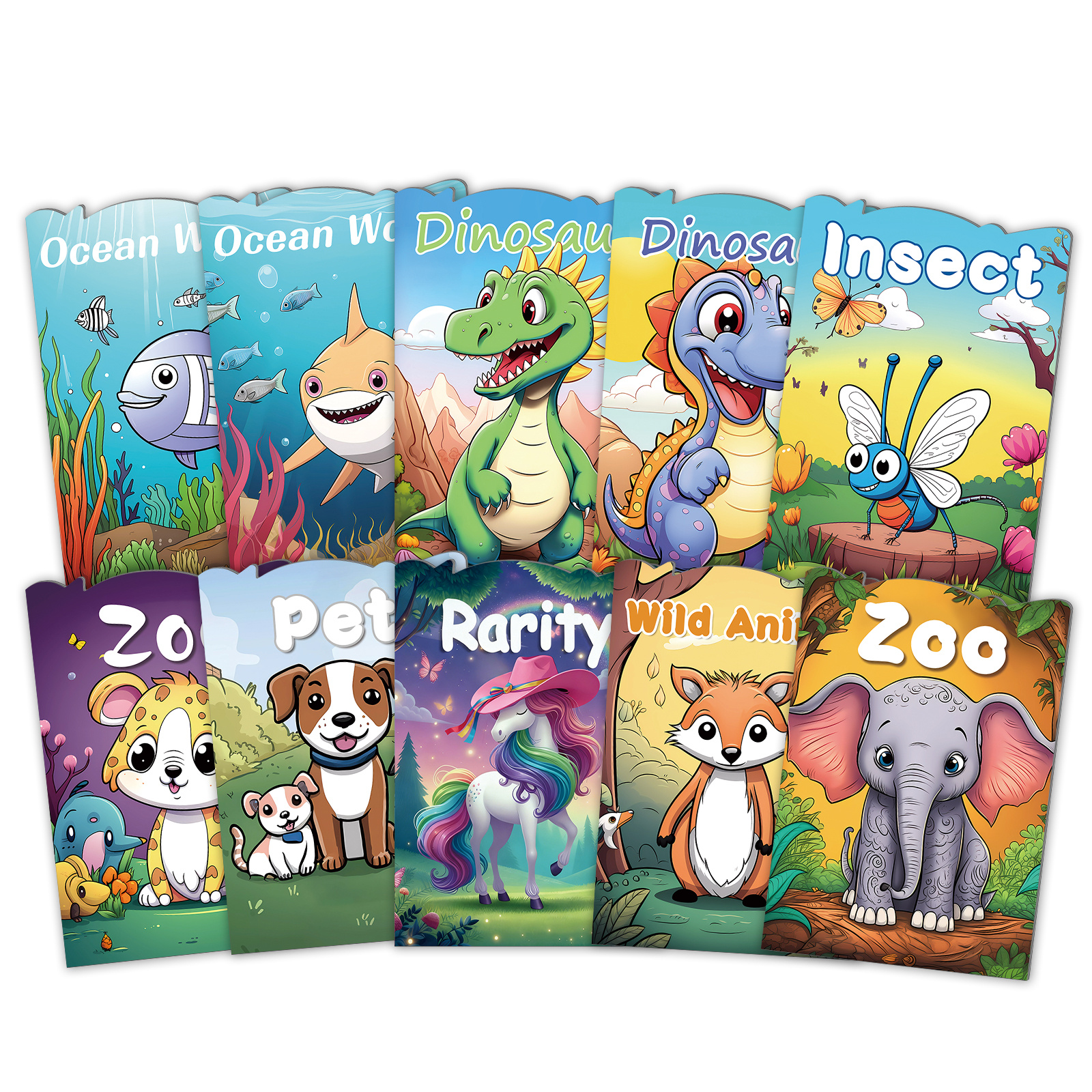 10pcs coloring books with thick pages suitable for boys girls 5 51 8 26 inch scale pictures multi theme activity books for crayons markers coloring concentration gift for children