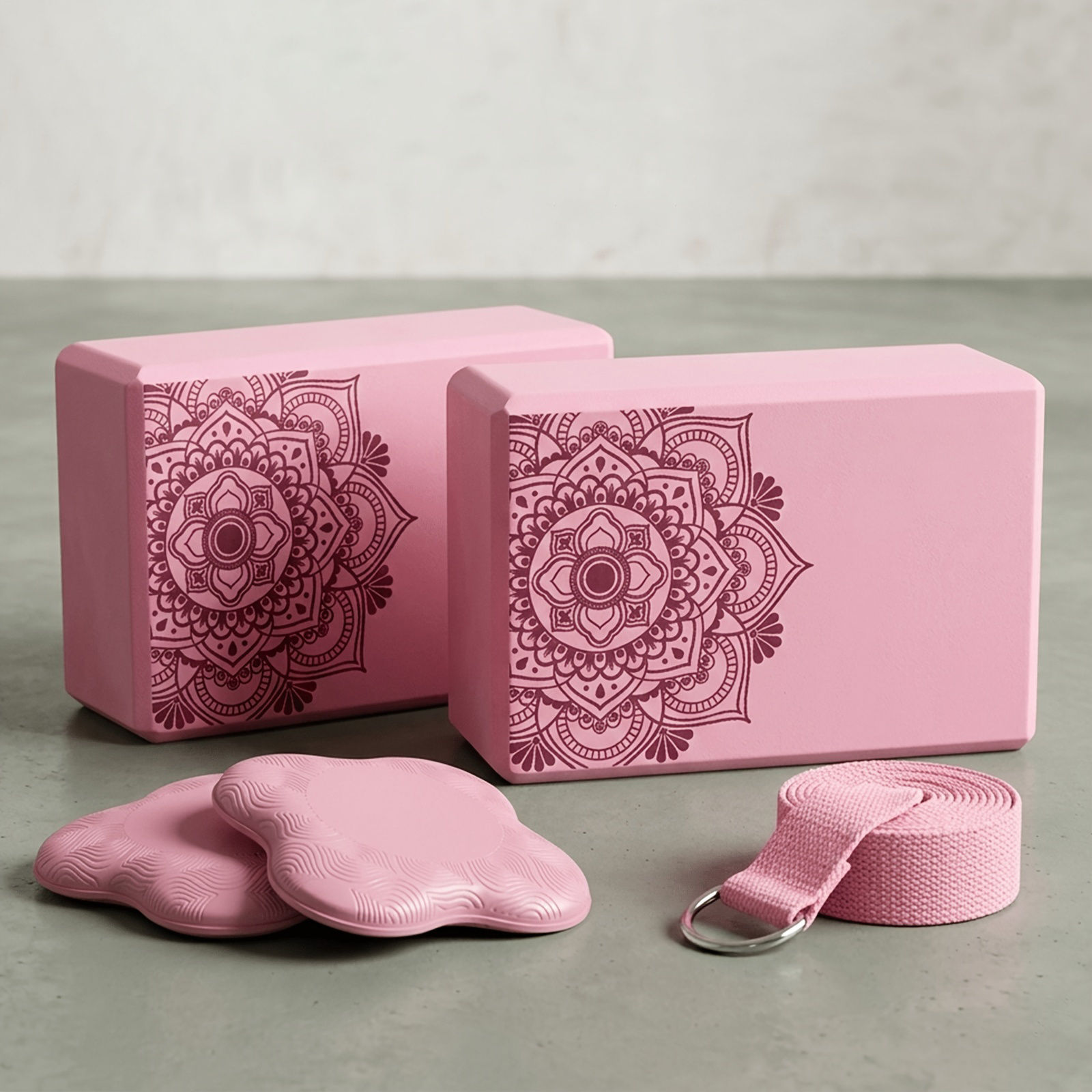 Set of 2 Ergonomic Yoga Blocks for Comfort & Support