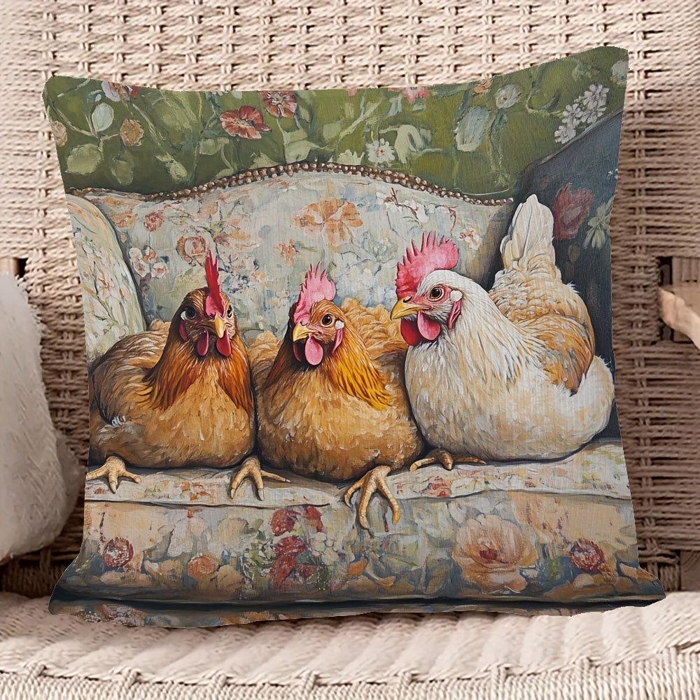 E-shop doppelseitig bedruckter Kissenbezug, traditioneller Stil, maschinenwaschbar, Reißverschluss, Frühlingsküken-Design, weiche Sofafüllung,