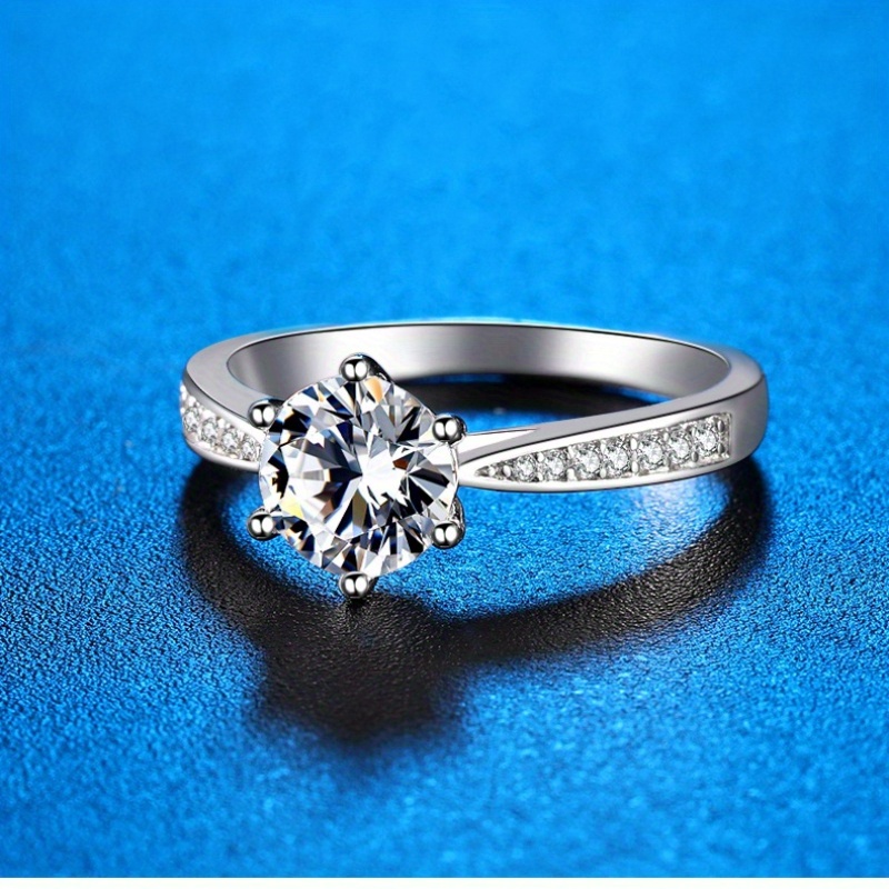 Classic Moissanite Ring, One-Carat Six-Prong Design