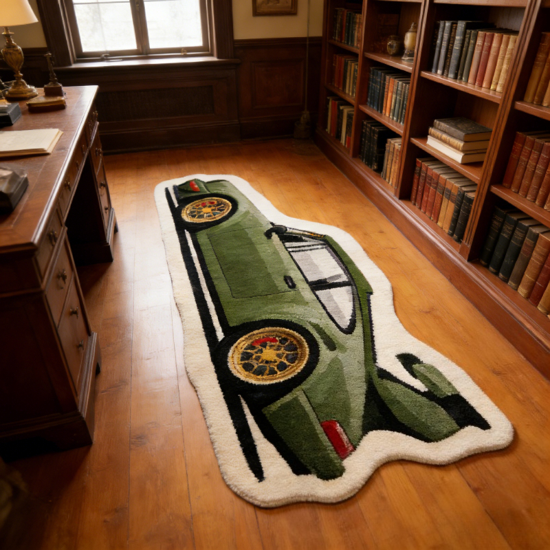 TEMU Faux Imitation Cashmere   900g   9mm Car Bedroom Decorative Rug, Ins Modern Minimalist Sports Car Living Room Plush Carpet, Industrial Style