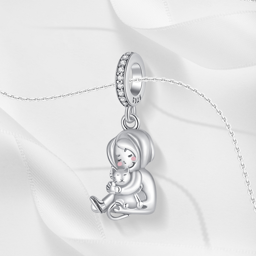 925 Silver Hugging Bear Pendant for Jewellery Making