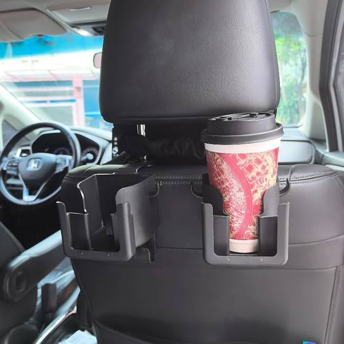 2pcs multifunctional car seat back storage rack with cup holder phone stand hook durable and easy to clean material suitable for most car models can bottles milk tea bags garbage bags glasses etc