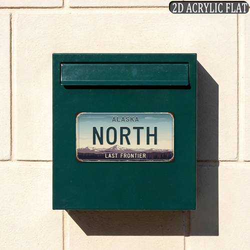 1pc vintage alaska north themed acrylic refrigerator magnet suitable for decorating refrigerators kitchens bars and lockers 2d flat print magnetic sticker personalized souvenir vintage style magnet 3 15inch x 1 57inch 2d flat print