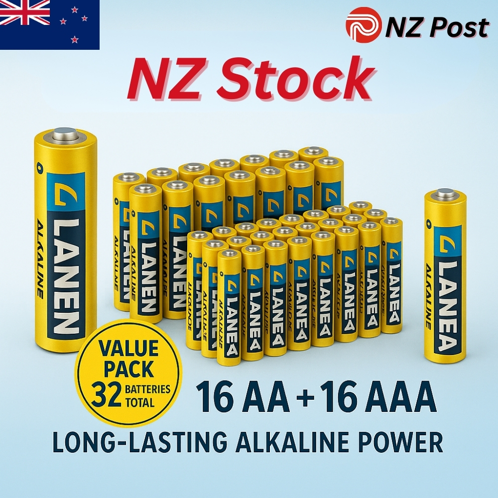 TEMU 32 Pack Alkaline Batteries | Includes 16 Pack Aa And 16 Pack Aaa Household Batteries, Non-rechargeable, Single Use, Ideal For Remotes, Toys,