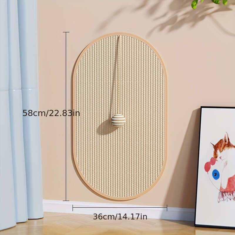 Image of Durable Sisal Cat Scratching Mat, Wall Protector Pad For Cats, Non-shedding Cooling Mat, Sofa Claw Grinding Guard - Fukuchong