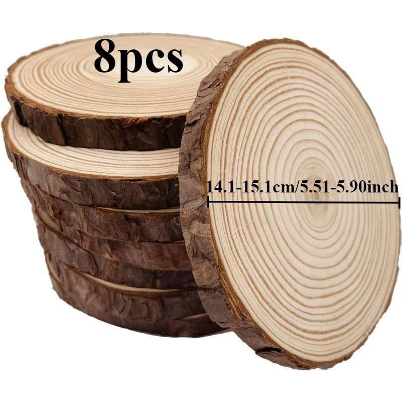 Image of 6/8/10pcs Unfinished Wooden Circles For Diy Art And Wedding Party; Christmas Decorations Decoration