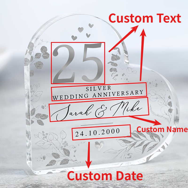 TEMU 2d Flat Acrylic Custom Wedding Anniversary Gift Custom Name/ Date Silvery Anniversary Plaque Anniversary Gifts Anniversary Gift For Husband Wife