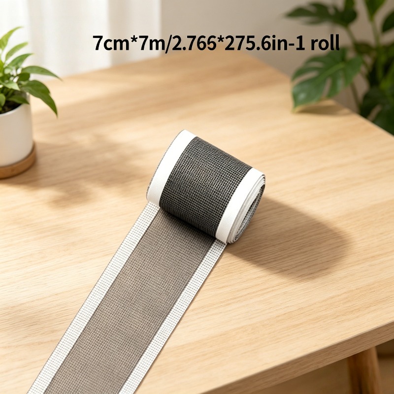 TEMU 1 Roll 275.6 Inches Self-adhesive Mesh Patch, Mesh Repair Tape, Net Repair Patch, Convenient Roll Packaging, Durable, Non-tearable, Suitable For