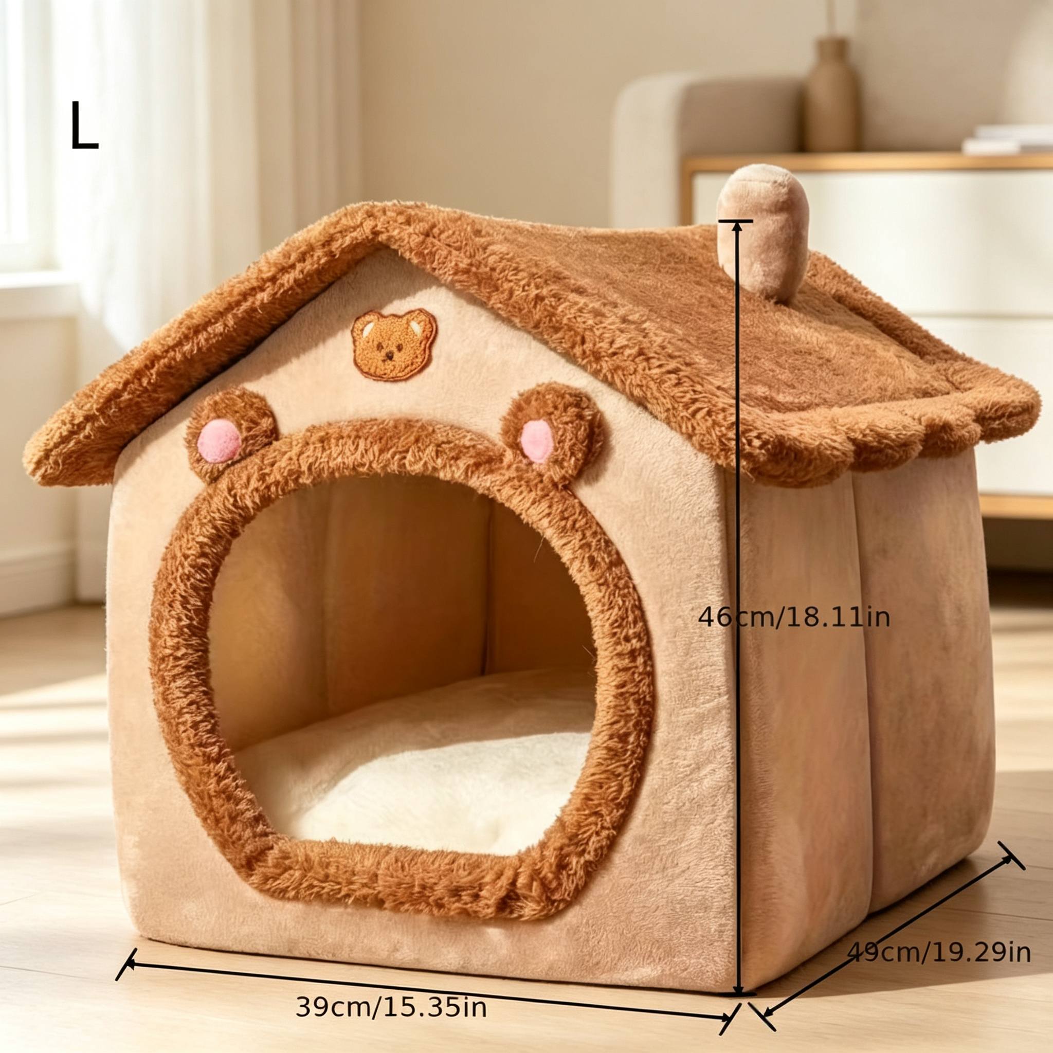 TEMU Cuccia a forma per , cuccia per animali domestici di a chiusura, pieghevole e lavabile, 3D non crollabile, utilizzabile in , villa per animali
