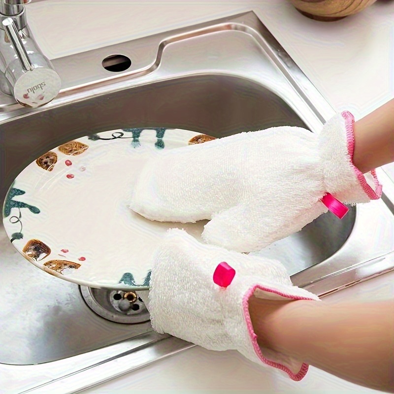 set of   fiber dishwashing gloves featuring a double layer design for   and   cleaning   and around the house an essential tool for household cleaning and cooking Product details 2