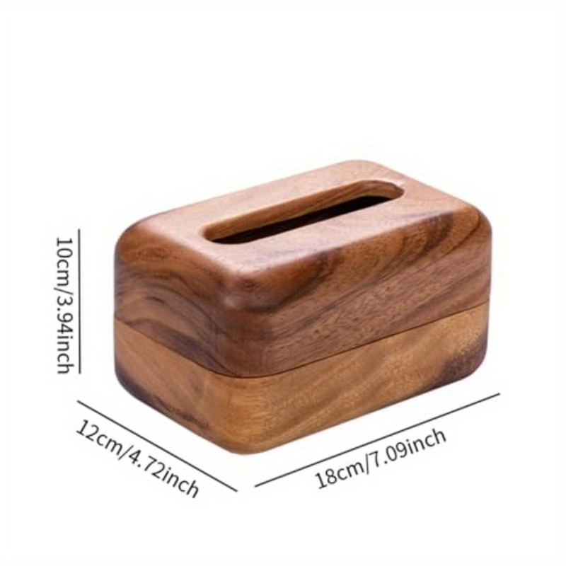 elegant wooden tissue box cover with handle round napkin dispenser for home nightstand or restaurant decor natural     living room or bathroom bathroom organizer elegant design   bathroom decor and accessories Product details 1
