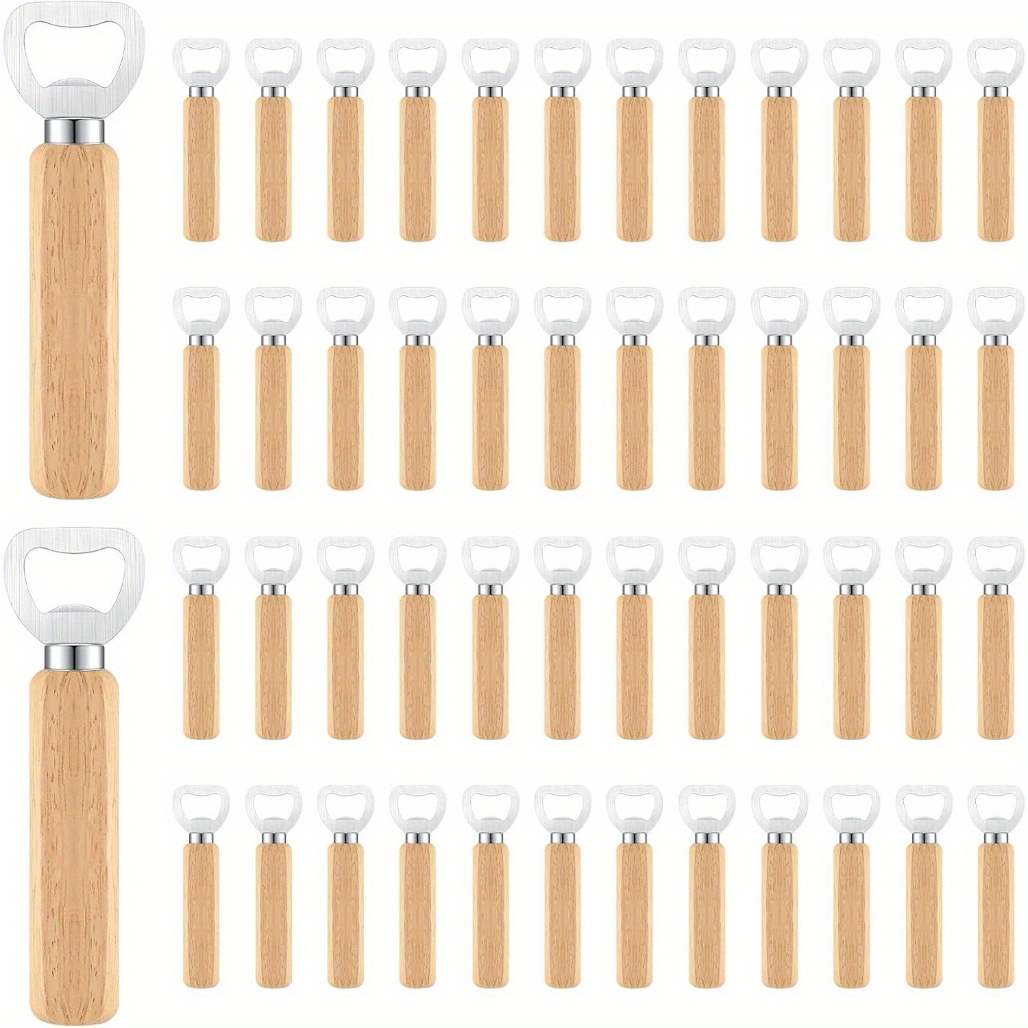 TEMU Dofiki 20/200pcs Wooden Bottle Openers, Engraveable Juice & Soda Openers, Perfect Gifts For Weddings, Parties And Restaurants.