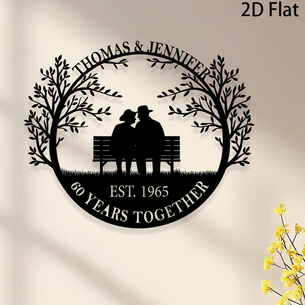 TEMU 1pc Custom Couple Metal Sign For Thomas & Jennifer 60 Years Anniversary Gift Home Decor Wall Art