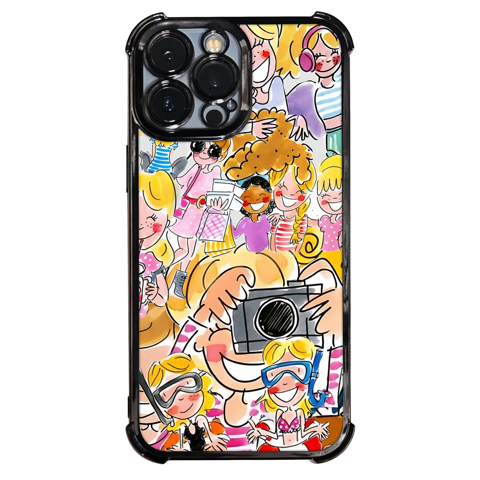 TEMU Phone Case: 2d Flat Printing 2d Flat Printing 1 Cute Design Phone Case Electroplating Protective Cover With Reinforced Cushioning And Collision
