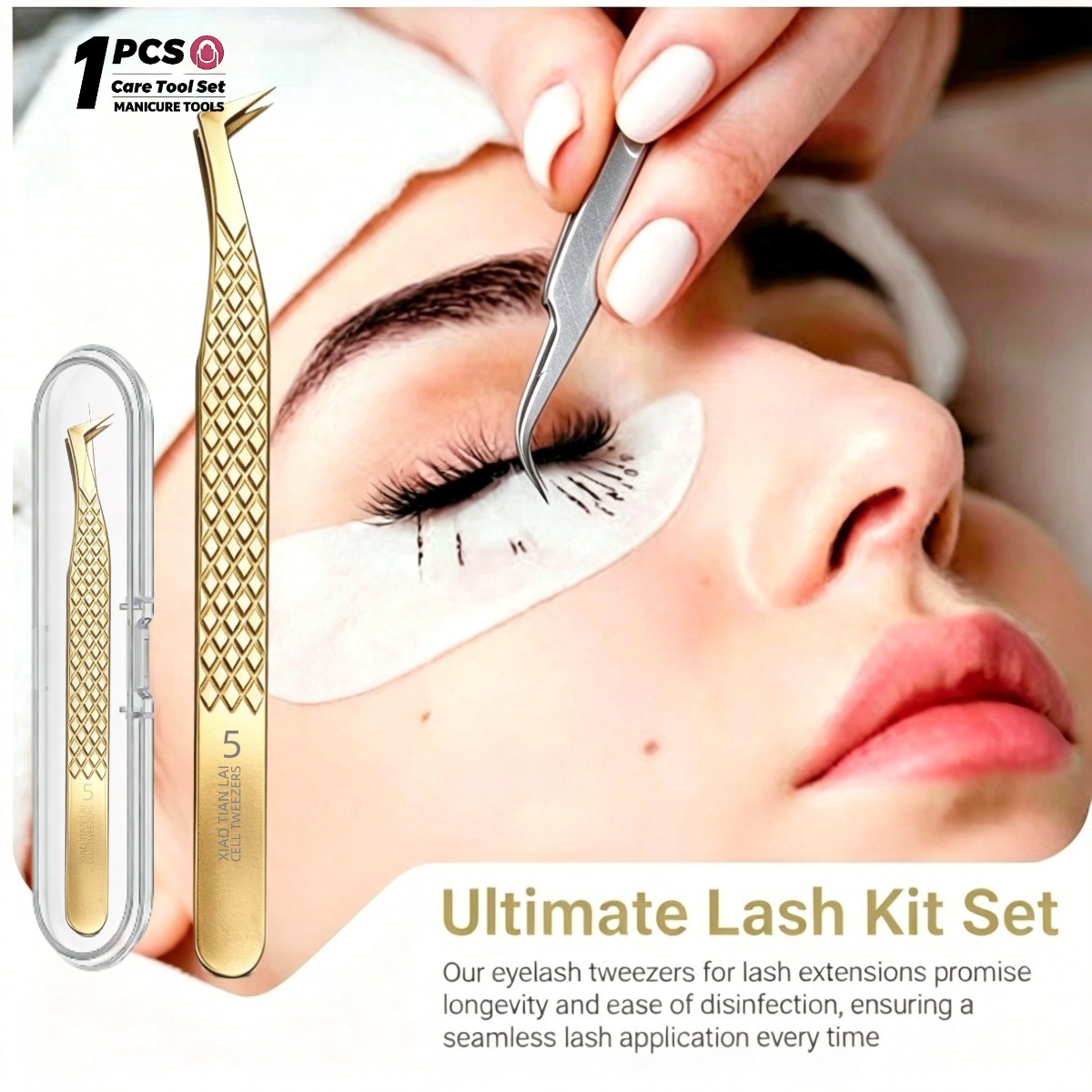 TEMU Comes With A Travel Storage Case. Eyelash Tweezers For Japanese-style Eyelash Extension, Stainless Steel Set, Very Precise. Suitable For Classic