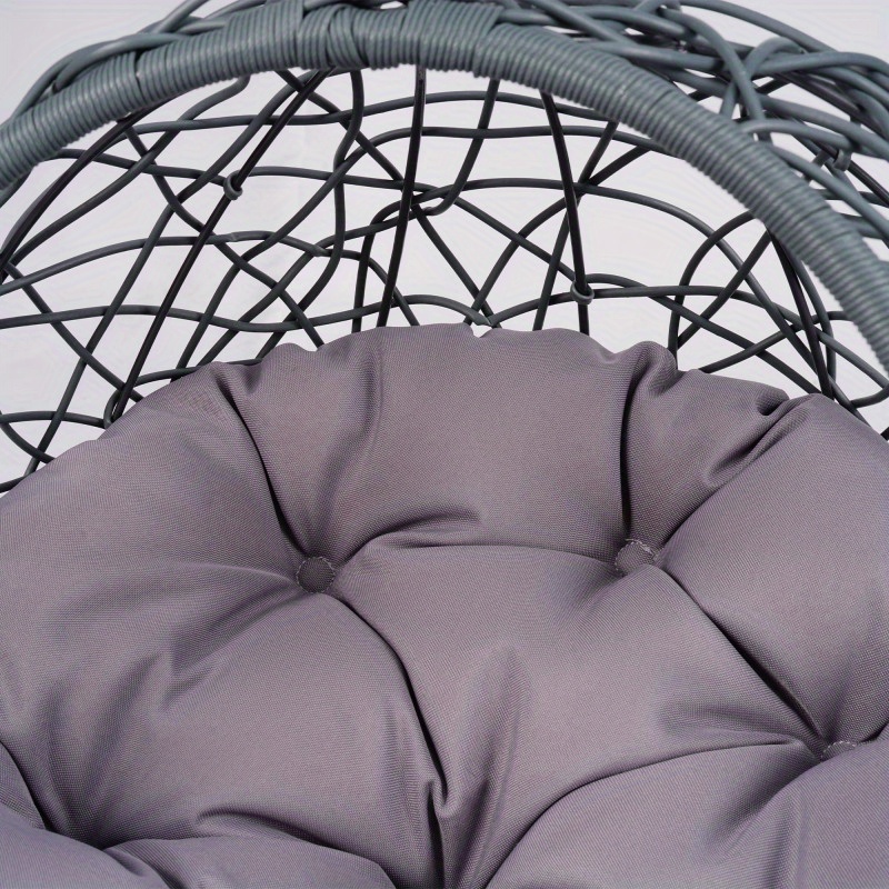 rattan wicker style cat swing bed with stand cushion indoor outdoor hanging egg chair for cats small dogs pets sturdy metal frame machine washable   design easy assembly black details 5