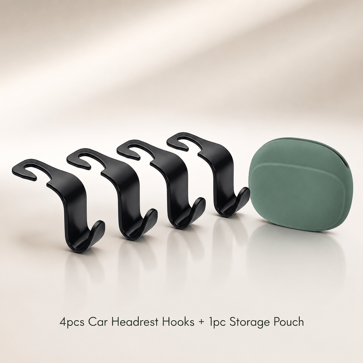 TEMU 5pcs Car Hook Set: 4pcs + 1 Storage Bag. Specifically Designed For Organizing And Storing Items On The Back Of Car Seats, It Easily Enables