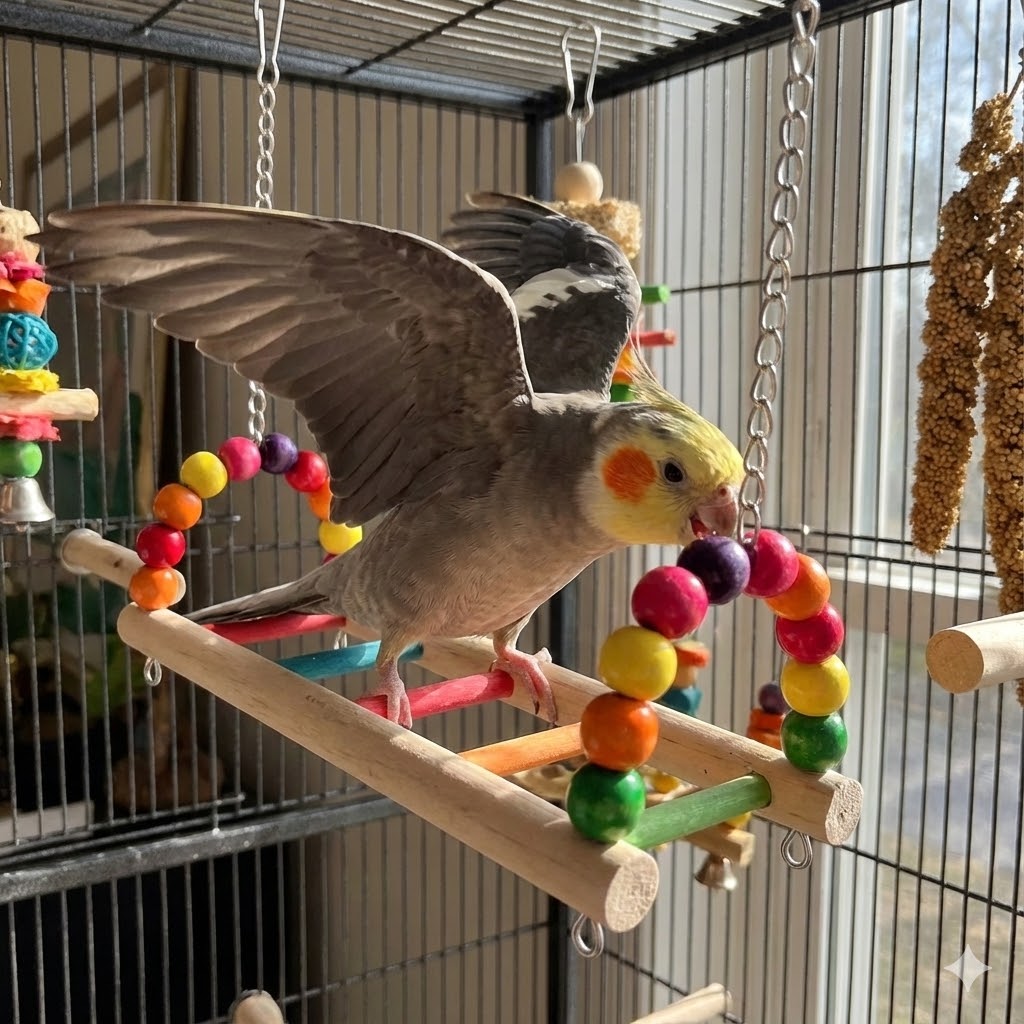 Mini Parrot Bird Stand Swing & Climbing Perch