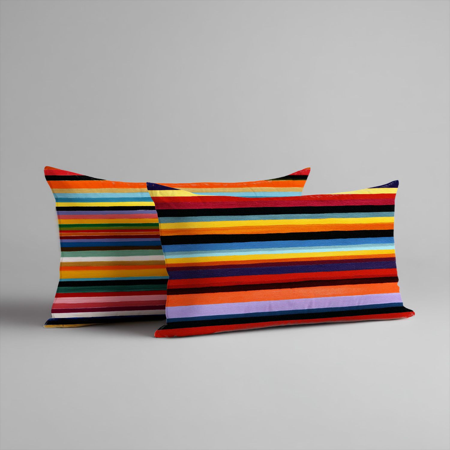 item picture multicolored stripe throw pillows 2 pack 12x20 inches soft polyester decorative cushions for garden porch outdoor decor