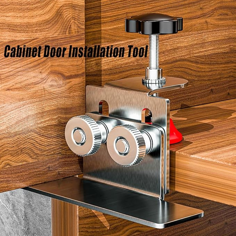 

1pc, Multifunctional Cabinet Door Installation Locator, Cabinet Door Support Frame, Adjustable Woodworking Auxiliary Tool, Stainless Steel Cabinet Hardware Clamp.