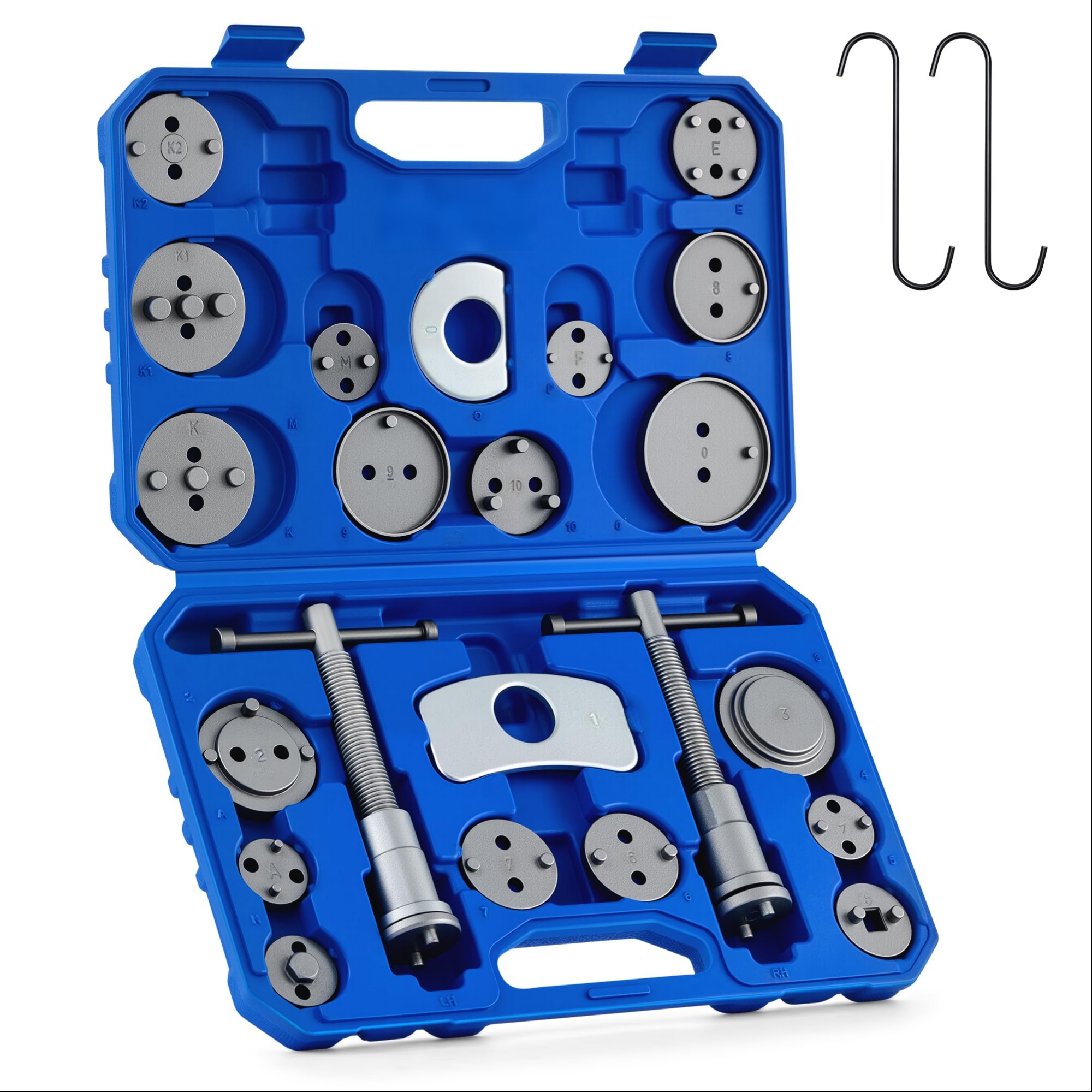 E-shop 24-tlg. Bremssattel-Kompressionswerkzeug-Set, Hochleistungs-Bremssattelkolben-Kompressionswerkzeug Rückstellwerkzeug-Set für den Austausch von
