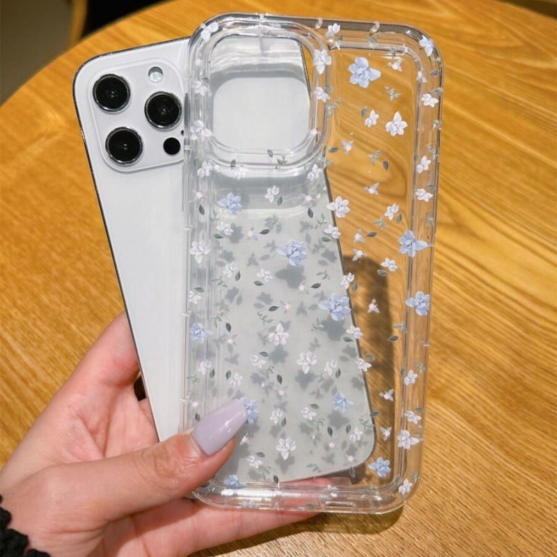 TEMU Phone Case - And White Floral Patterned Shockproof Phone Case Is Compatible With Iphone X/11/12/13/14/15/16/17/air/pro/max/plus. It Offers