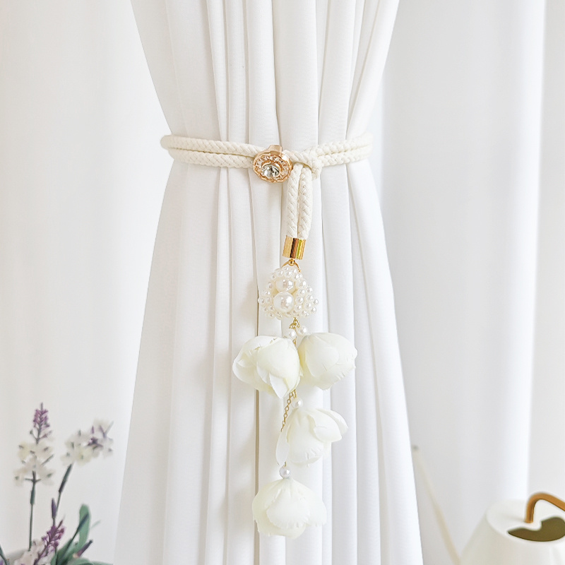 TEMU 1pc Exquisite Curtain Tieback, Adjustable Three-dimensional Flower Curtain Ring For Home Decoration