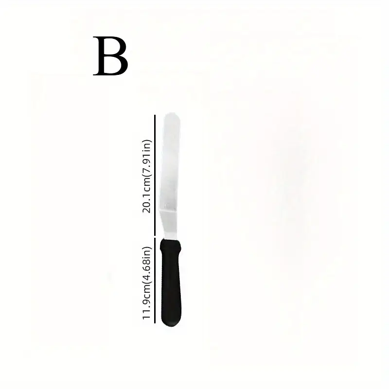 1pc heavy duty professional bakery spatula stainless steel palette knife with edge for smooth frosting decorating cakes cupcakes easy clean baking tool for home commercial kitchens halloween wedding birthday cakes durable pastry decorating knife cake baking supplies ergonomic handle blade dessert makers Product details 6