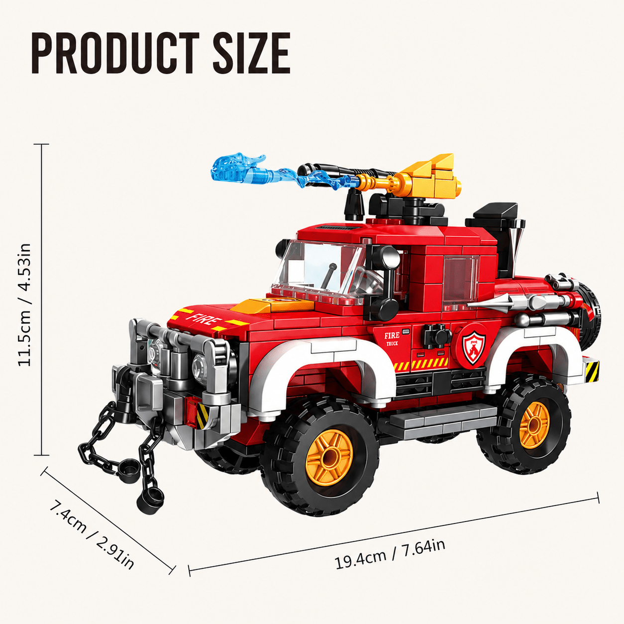 552pcs Fire Off-Road Vehicle Building Block Model Kit