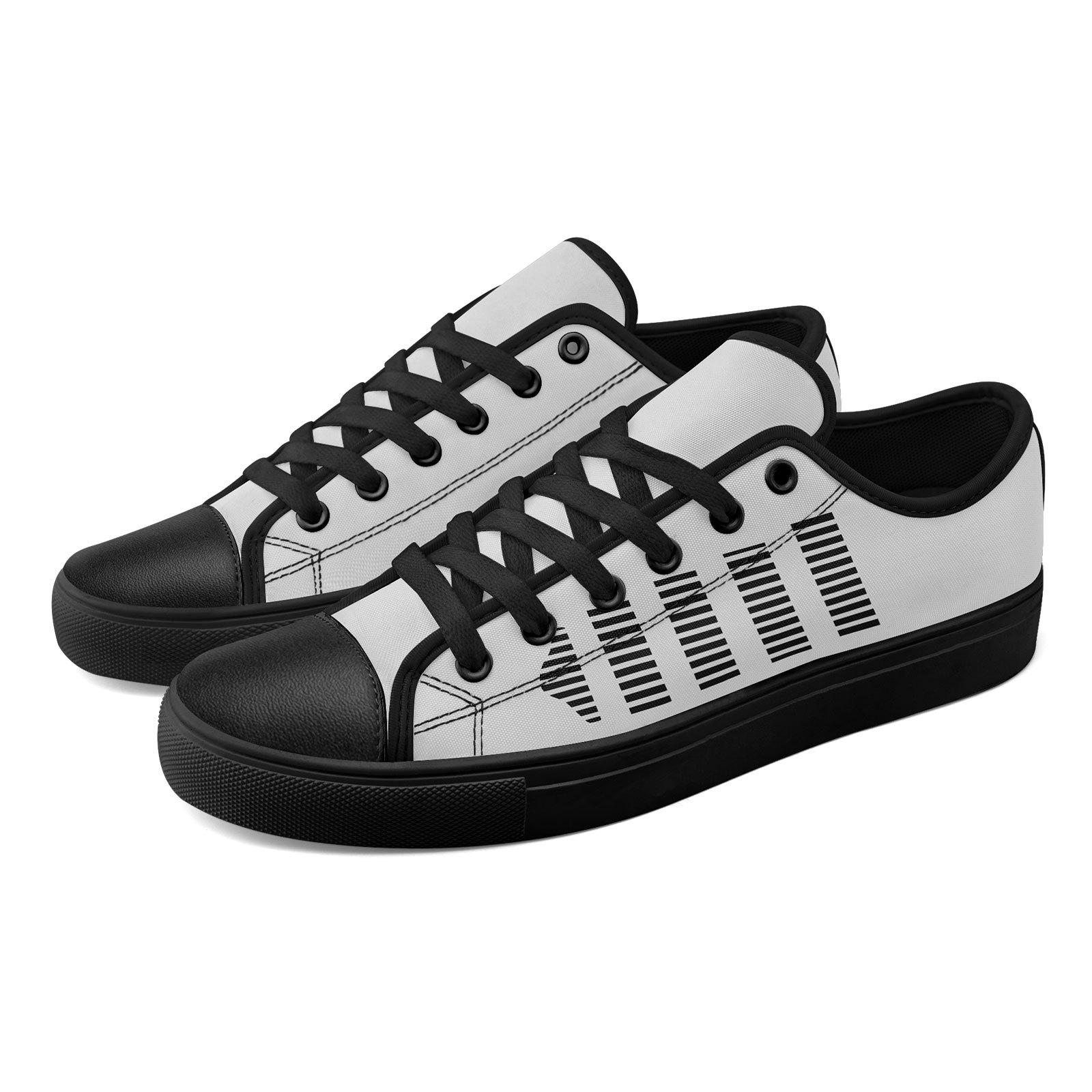 Men's Light Grey/Black Low-Top Sneakers with Cushioned Sole