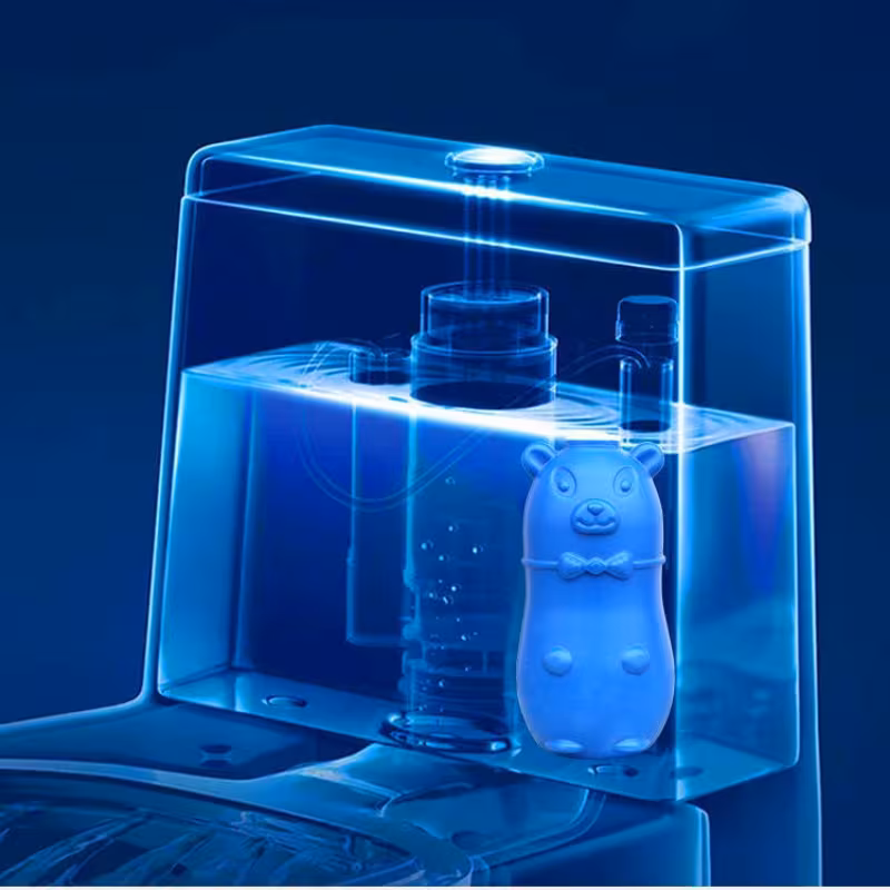 1 pack blue bear toilet cleaner powder powerful bathroom long lasting deodorizer stain remover toilet bowl cleaner safe for toilet fresh bathroom magic cute bathroom decor hygiene maintenance design formula home household cleaning Product details 4