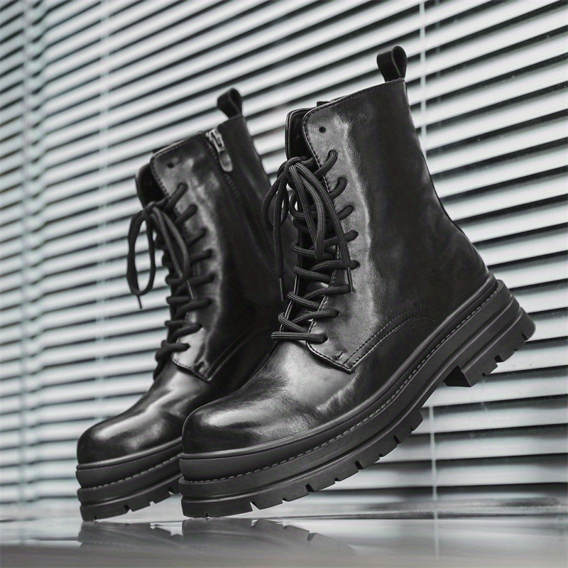 botas clásicas negras media caña hombre estilo Temu Colombia