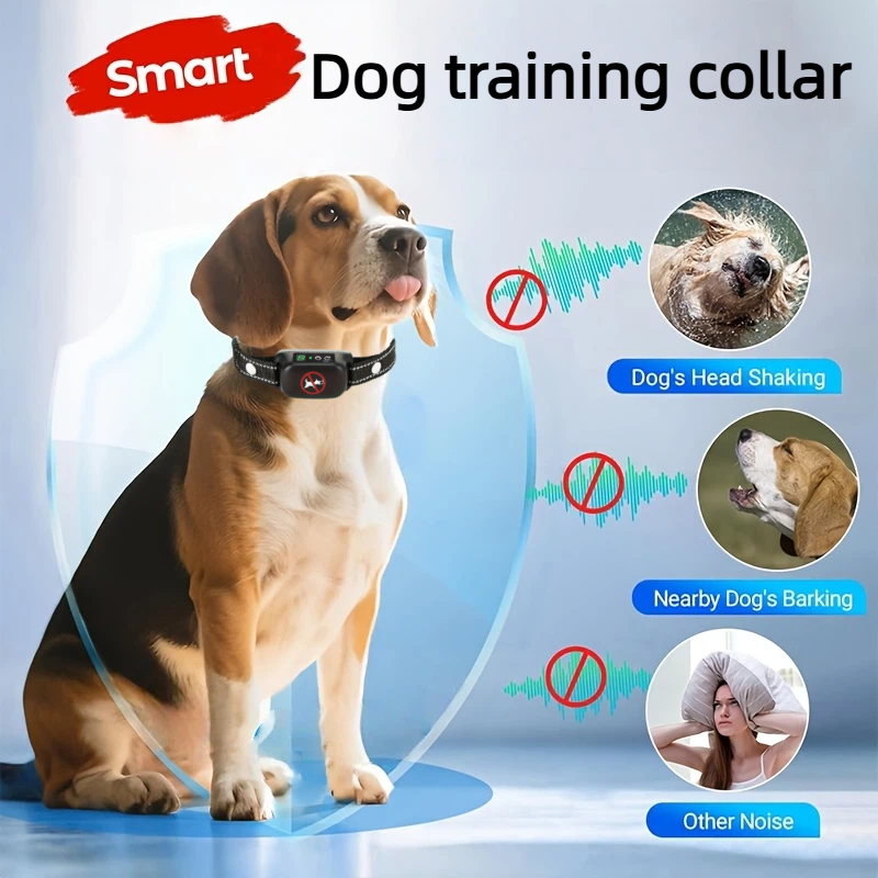 TEMU Smart Vibration Training Collar, Training, Color Screen Display, Intelligent Bark Detection, 8-level Sensitivity Adjustment, 5-level Vibration ,