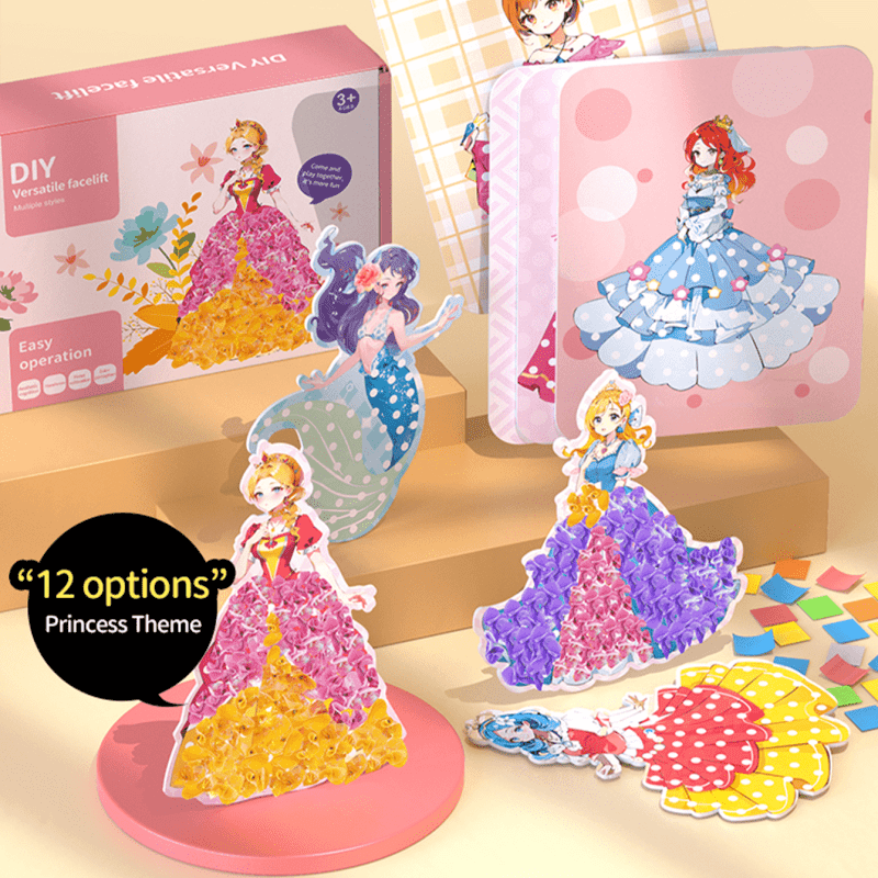 12pcs box princess 3d   handmade diy set   handcraft toy
