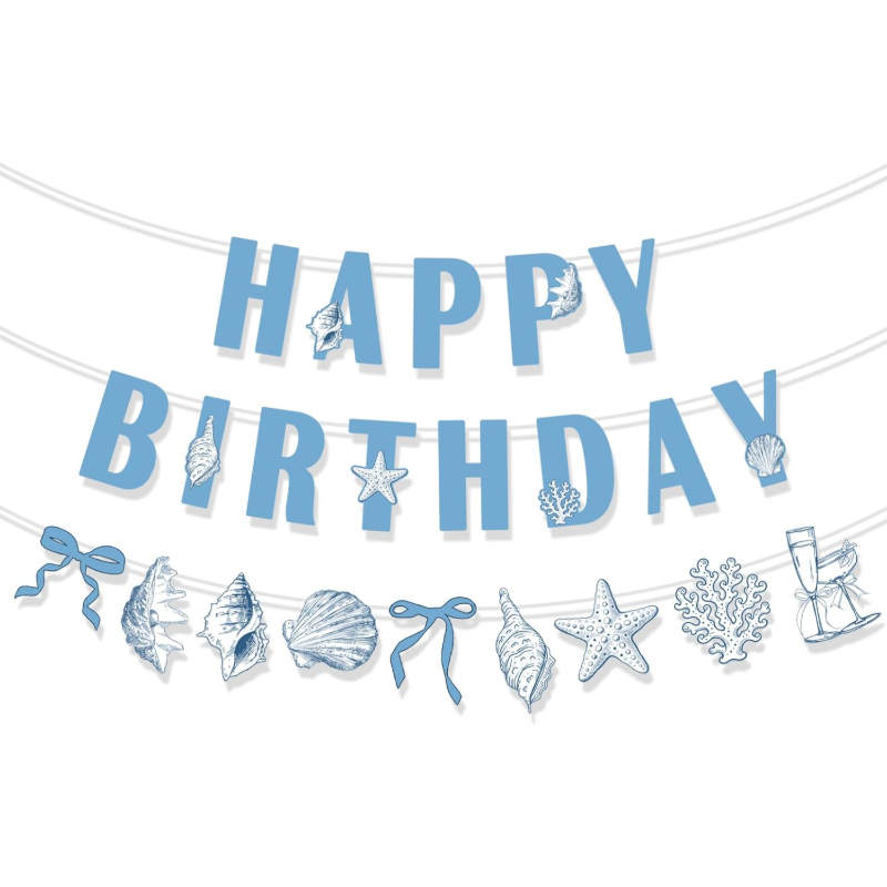TEMU Birthday Banner Decoration, Ocean Theme Birthday Party Supplies, Under The Sea Birthday Background Setup, Cute , Pre-assembled, No Needed,